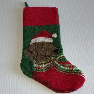 Needlepoint Chocolate Lab Christmas Stocking